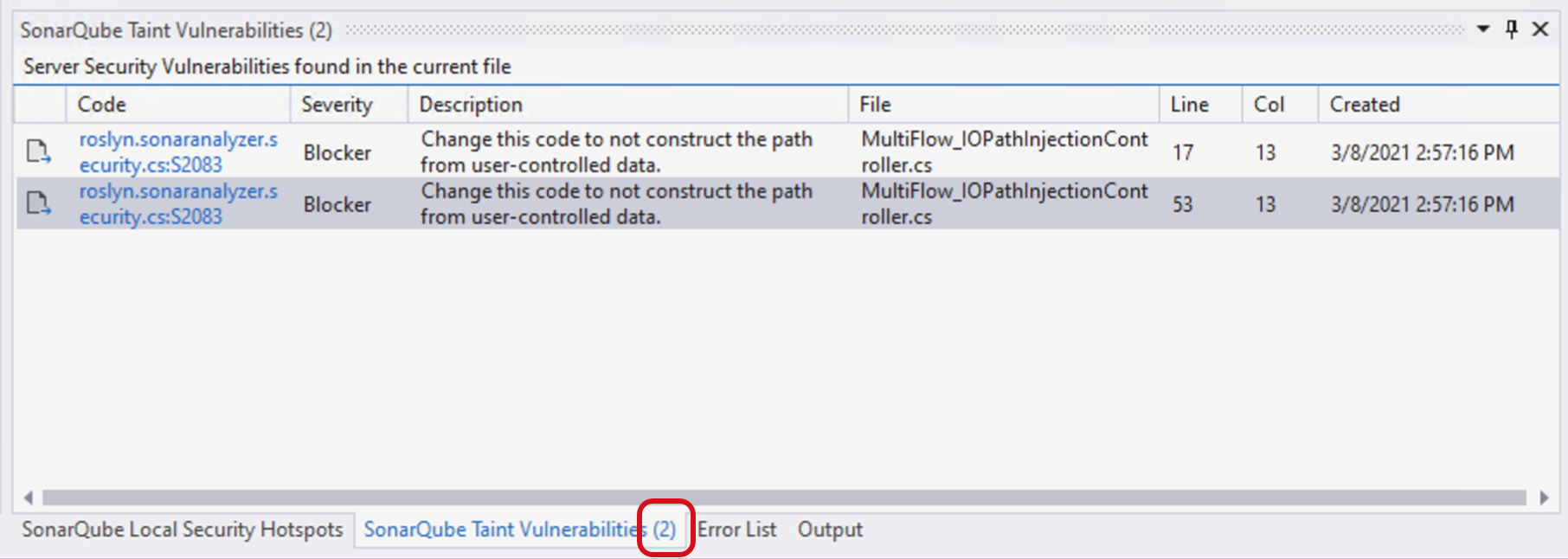 A count will be displayed showing you how many remote vulnerabilities were found in the file. 