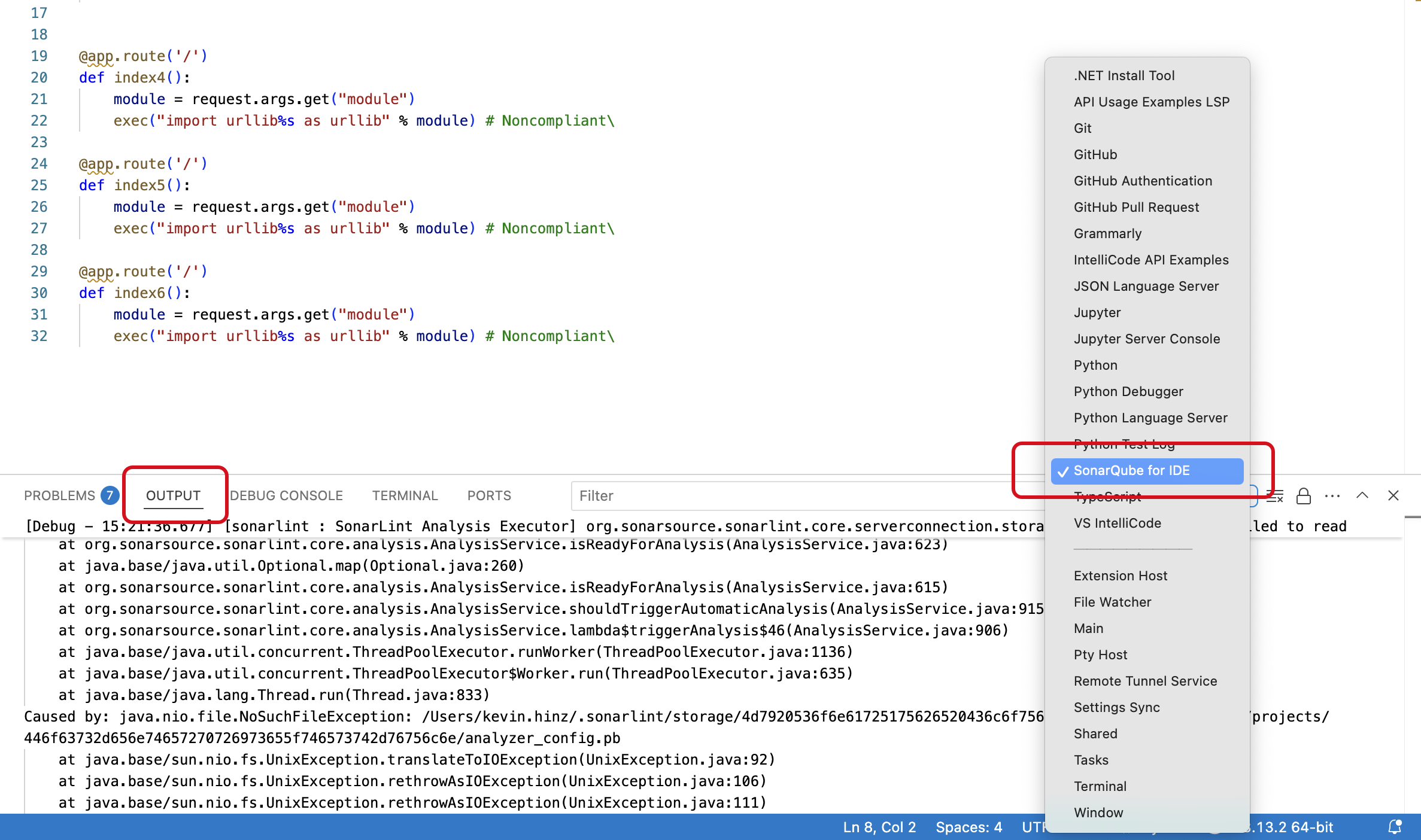 Switch your OUTPUT to SonarQube for IDE to see the Analyzer logs and Verbose output.